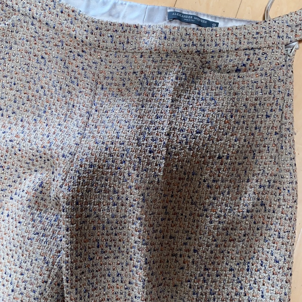 Alexander McQueen wool straight pant with gold 4/6 - Picture 8 of 12